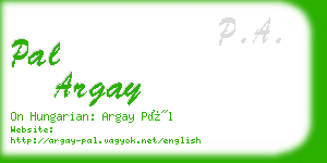 pal argay business card